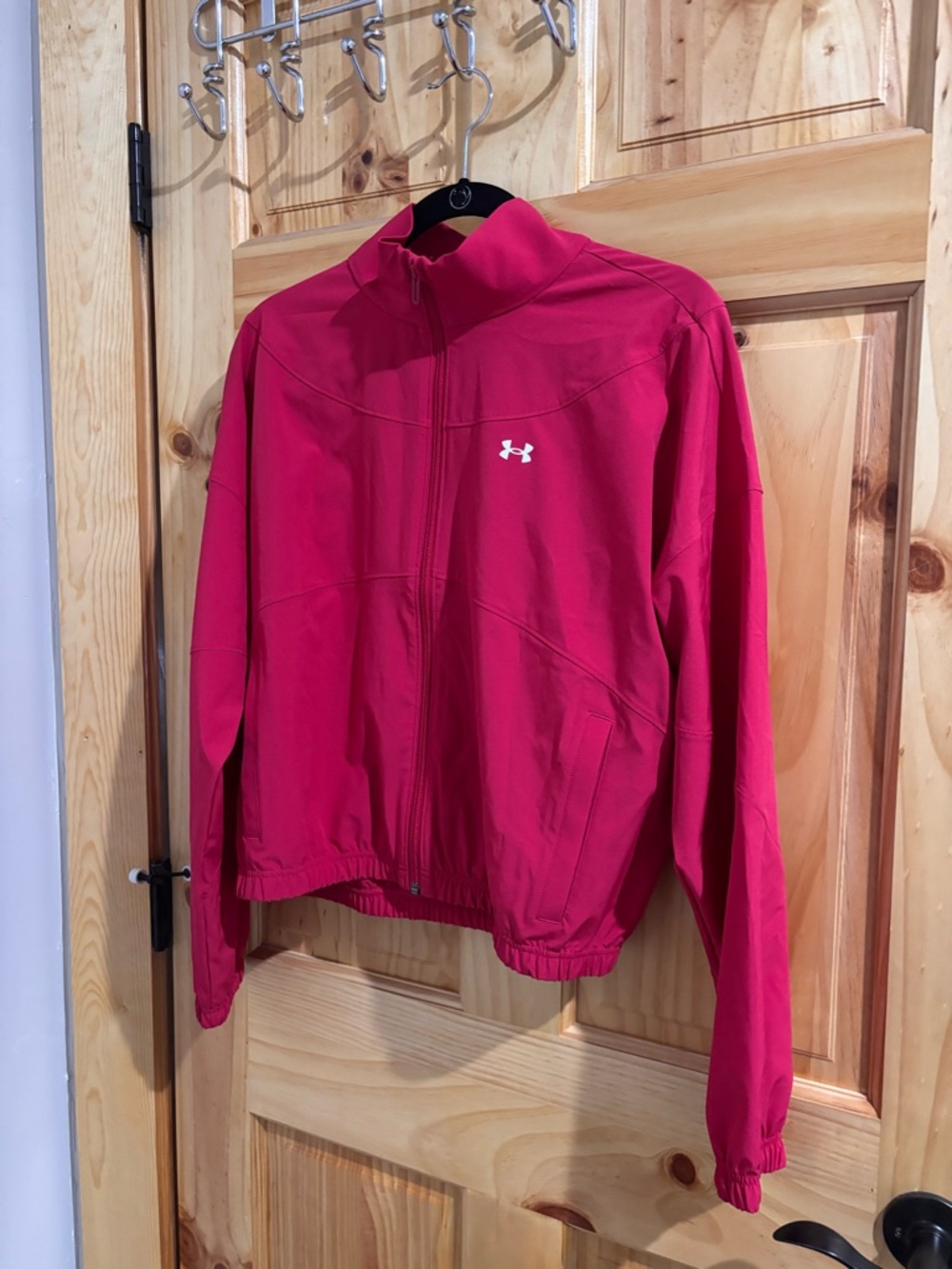 Under Armour Women's Bright Pink Full-Zip Bomber Jacket